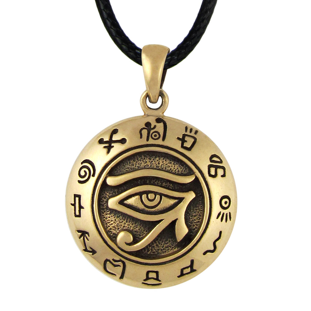 Eye of Horus with Zodiac a symbol of healing and protection Silver and –  Peter Stone Jewelry
