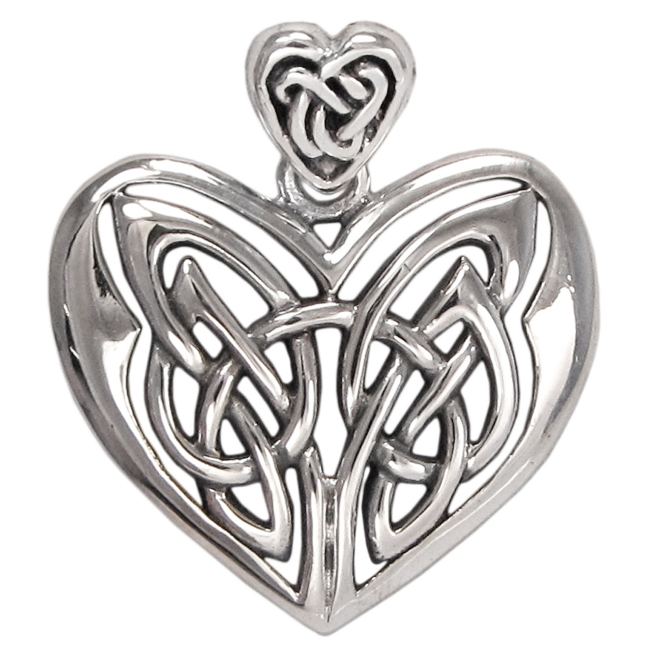 Celtic Knotwork Silver Heart Pendant Dee 0888