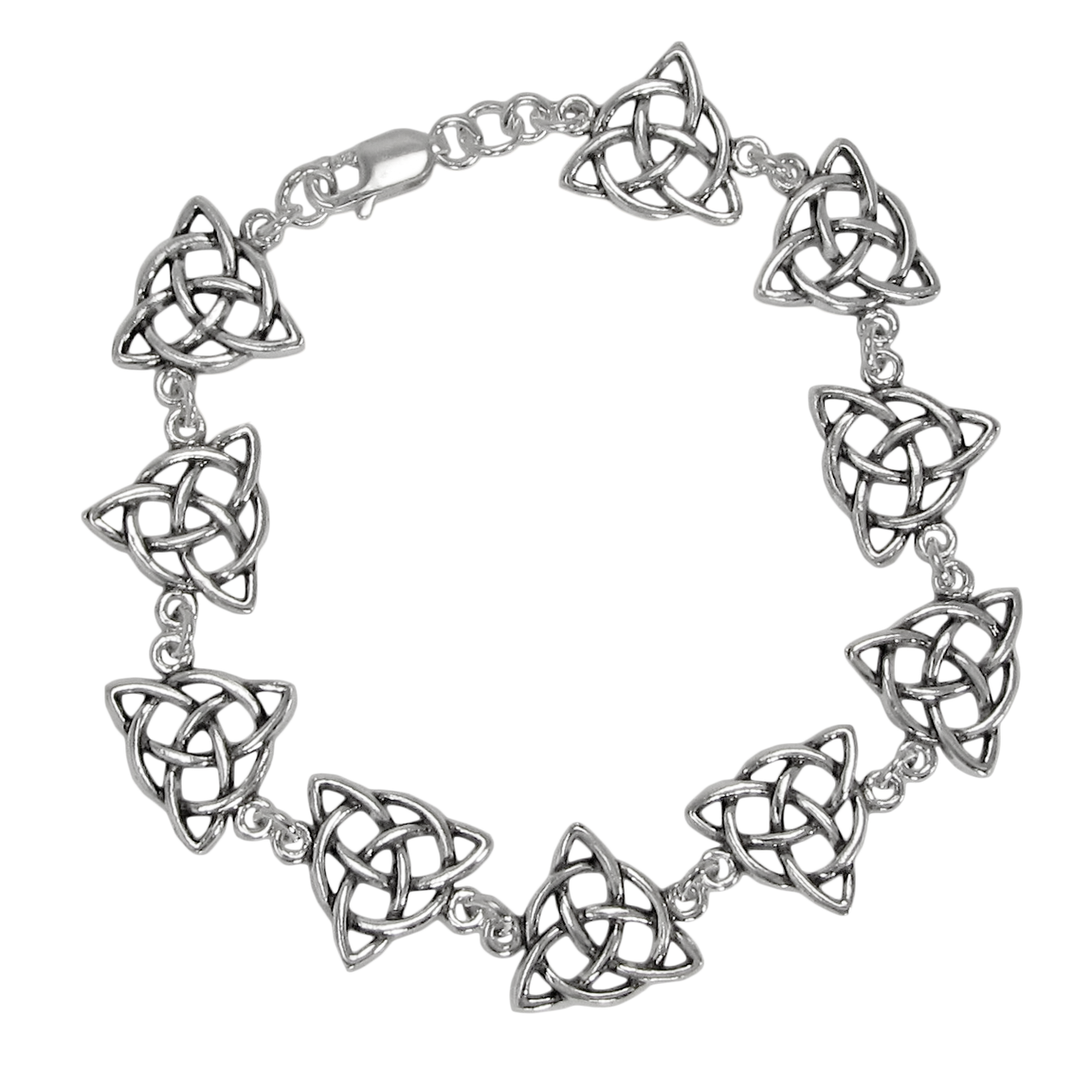 Sterling Silver Celtic Triquetra Trinity Knot Bracelet, 6 inches