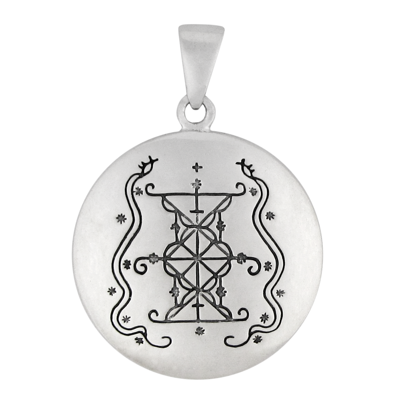 Sterling Silver Papa Damballah Voodoo Veve Pendant