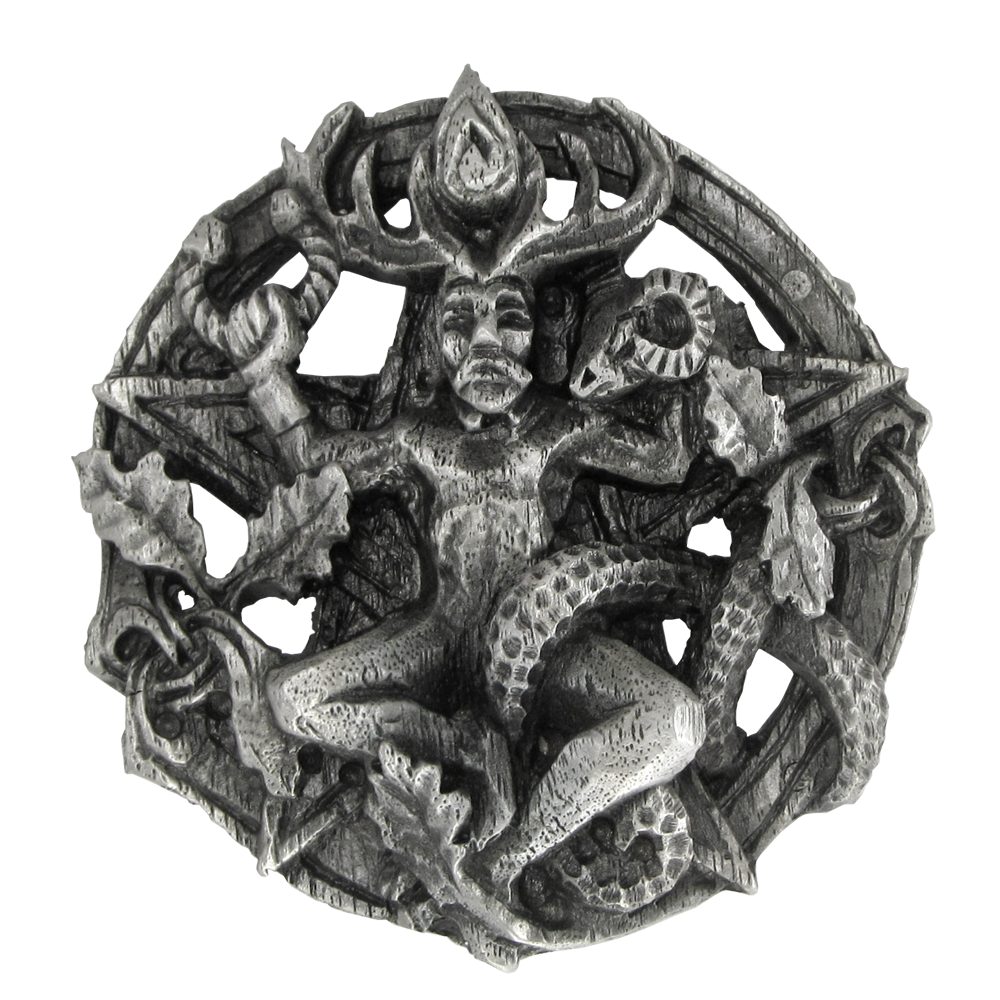 Pewter Cernunnos Belt Buckle | Horned God Pagan & Wiccan Gift
