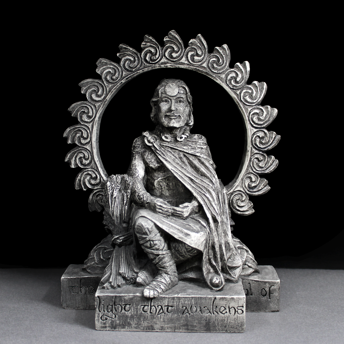 Lugh Altar Statue Offering Bowl Wiccan Druid Pagan Spiritual Supplies and Ritual Tools.