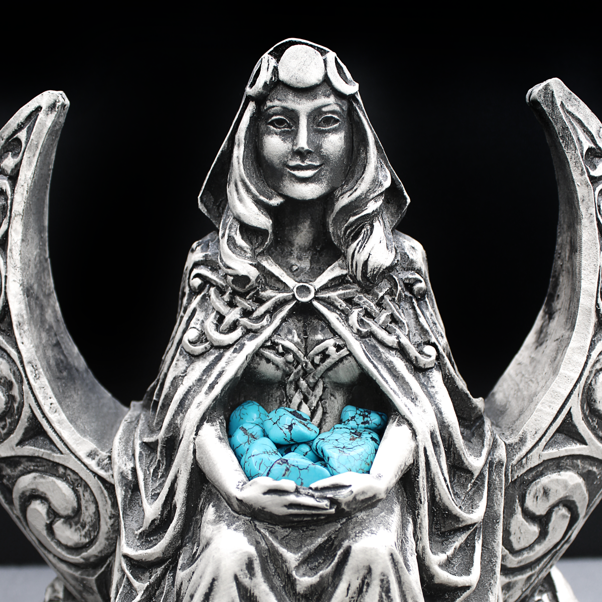 Moon Goddess Altar Statue Wiccan Spiritual Supplies and Ritual Tools (Offering Bowl)