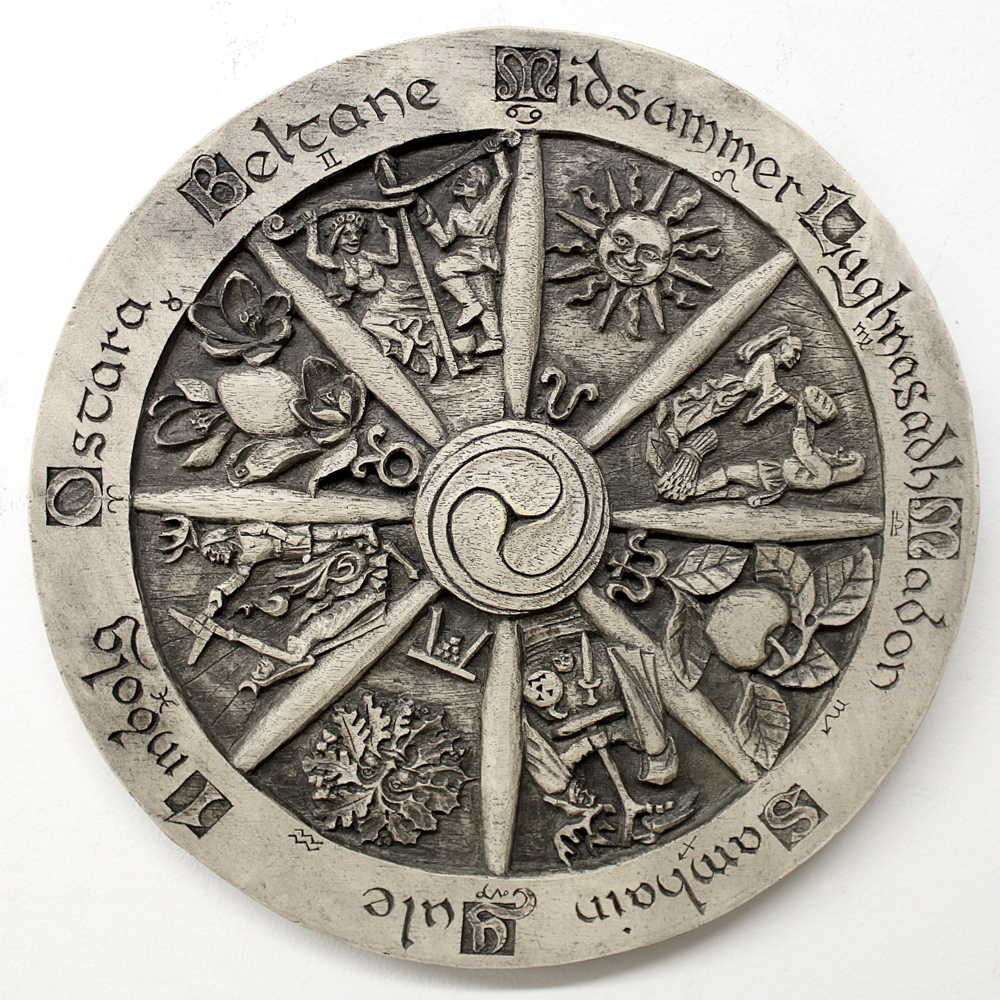 Wheel of the Year Plaque | Traditional Yule Decoration | For Pagans and Witches | Wiccan Yule Altar Supplies & Tools | Witch Shop