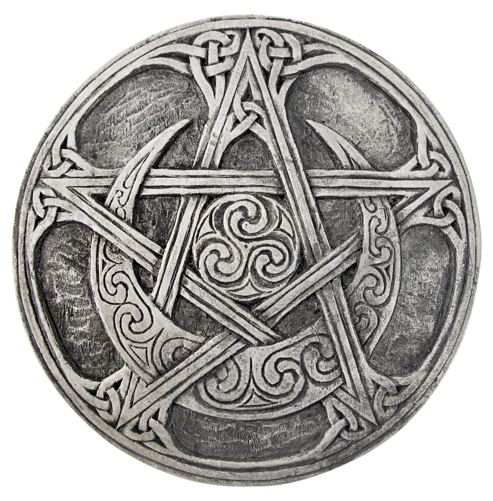 Moon Pentacle Plaque  |  yule witch wall plaque | witch Home Decor | Yule Gifts