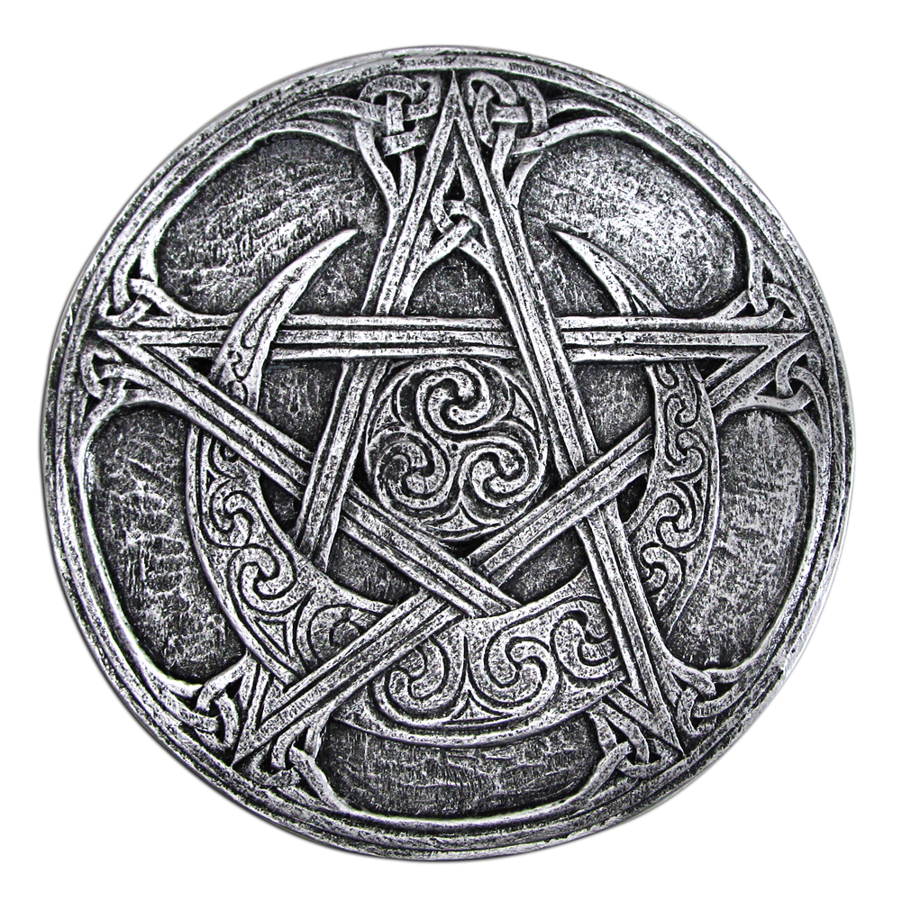 Moon Pentacle Plaque  |  witch wall Decor | Wiccan Home Decor | Yule Gifts