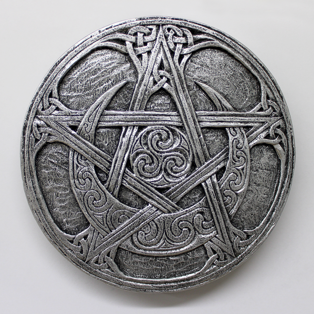 Moon Pentacle Plaque  |  witch wall Decor | Wiccan Home Decor | Yule Gifts