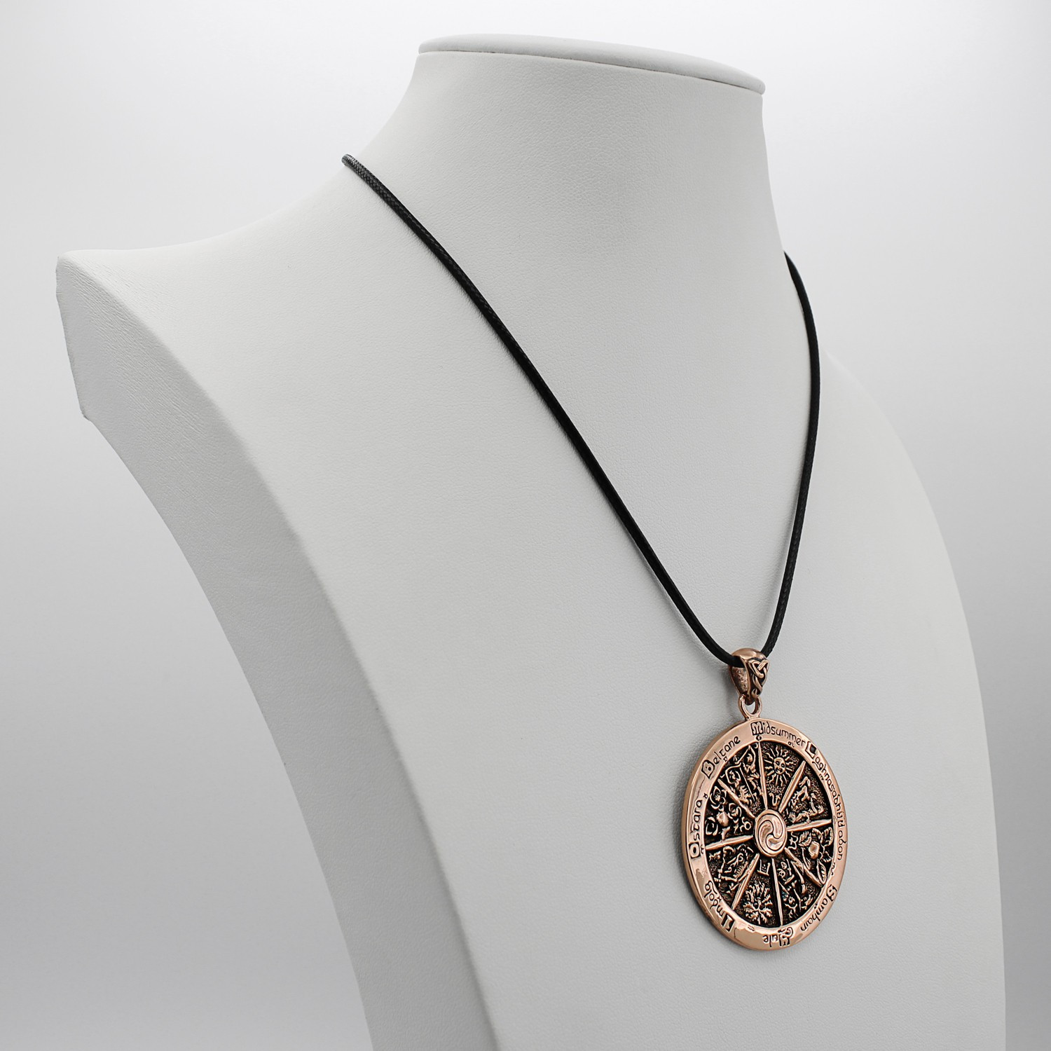 Large Solid Copper Wheel of the Year Pendant Professional Wiccan Jewelry