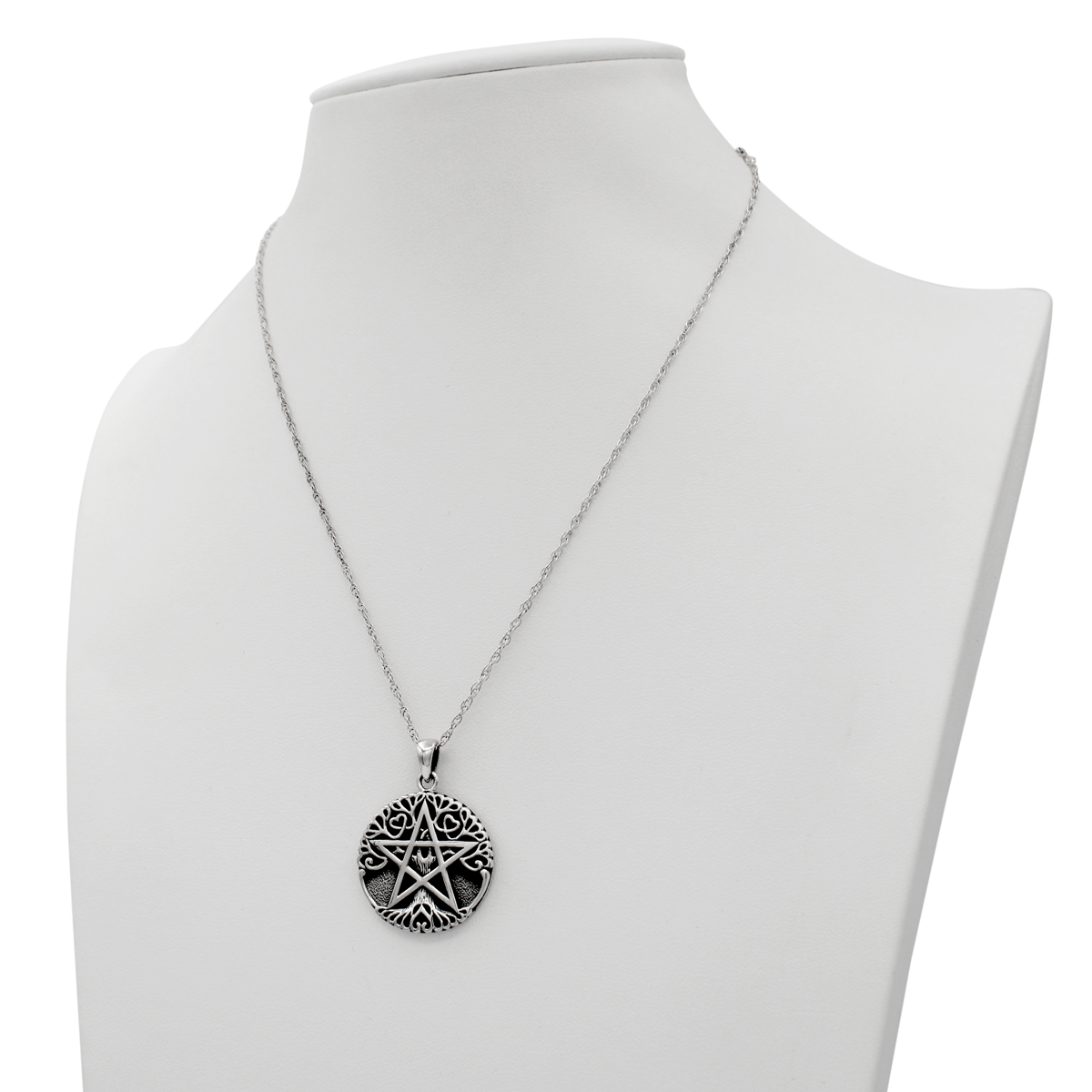 Tree Pentacle Pendant | Druid, Wiccan and Celtic Necklace | .925 Sterling Silver Jewelry