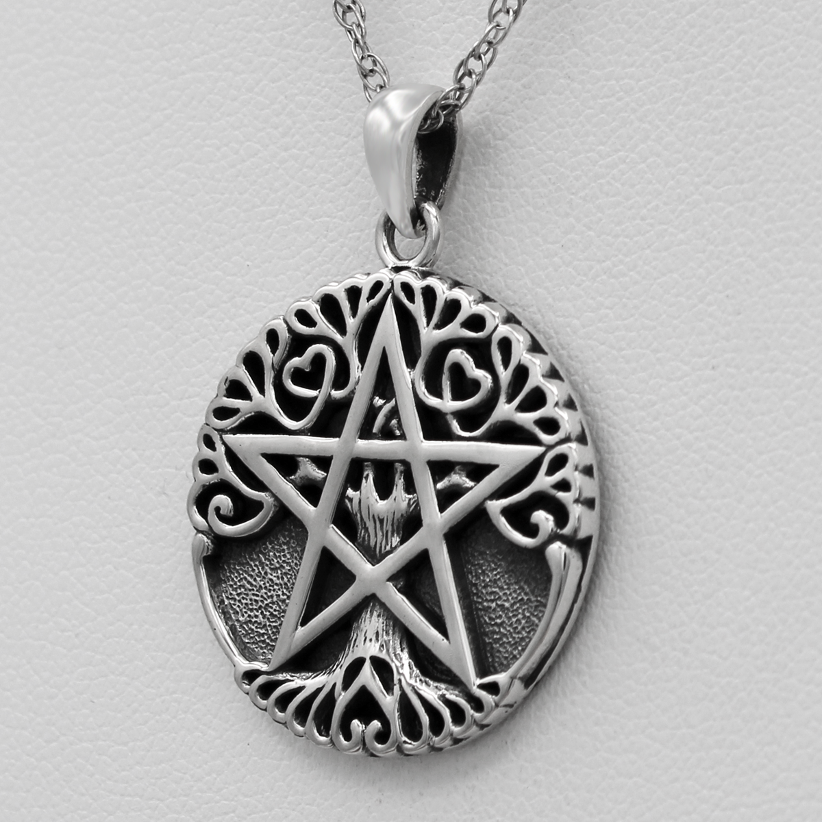 Tree Pentacle Pendant | Druid, Wiccan and Celtic Necklace | .925 Sterling Silver Jewelry