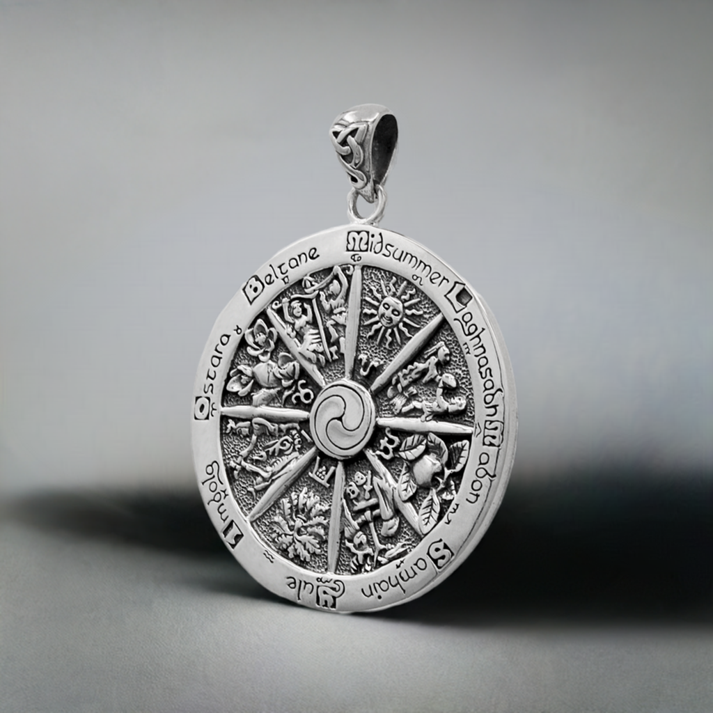 Sterling Silver Wheel of the Year Pendant | Pagan Jewelry | Wiccan Gifts | Witches Store