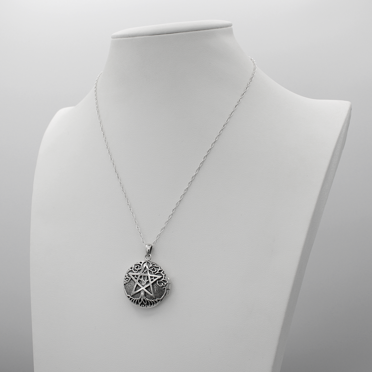 Witchcraft Tree Pentacle Spell Locket | .925 Sterling Silver Pendant Necklace | Talisman for Spells and Magic |  Ritual Tools and Magical Supplies