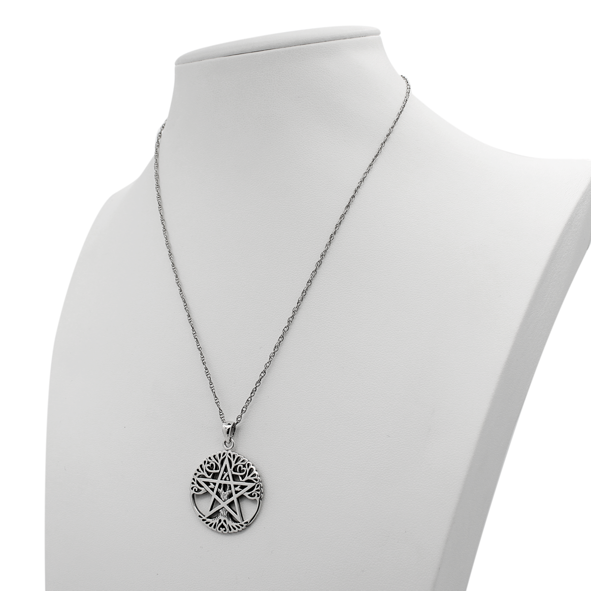 Wiccan gift pendant : Celtic Pagan Jewelry : Wiccan & Druid Tree Pendant | The Celtic Pagan Tree of life Pentacle Necklace | .925 Sterling Silver Jewelry