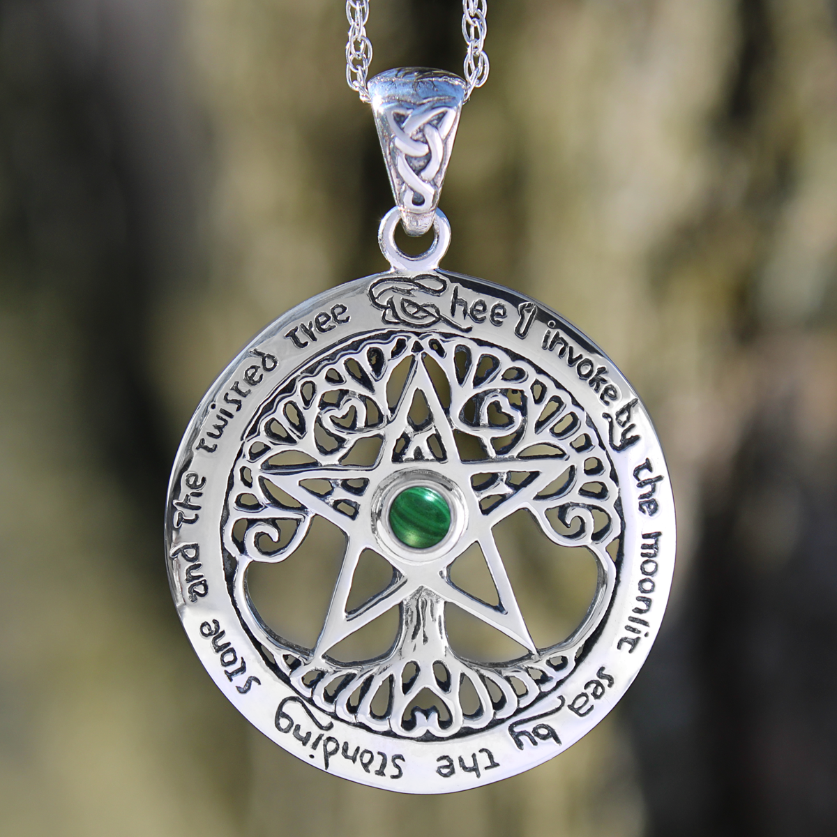 服/ファッション MM Sterling Silver Cut Out Tree Pentacle Sterling Silver Extra Large Cut Out Tree Pentacle Pendant with