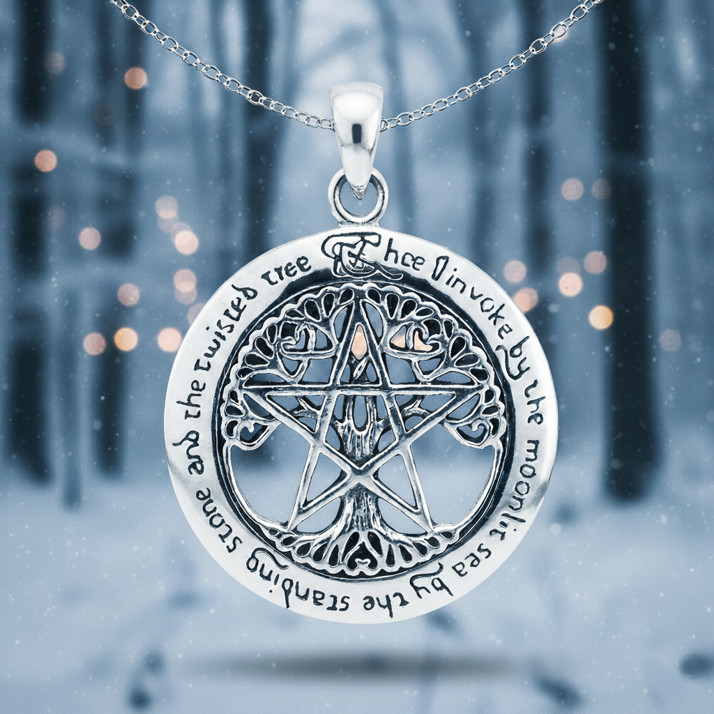 Tree Pentacle Necklace Yule Gift Idea