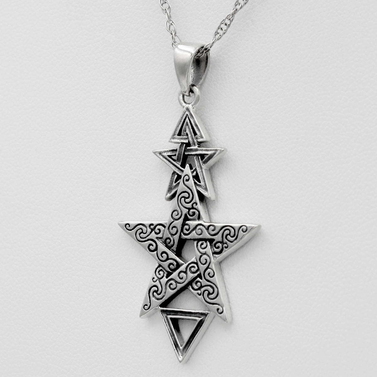 2nd Degree Coven Necklace, Wiccan Pentagram Necklace, Sterling Silver Witch Jewelry