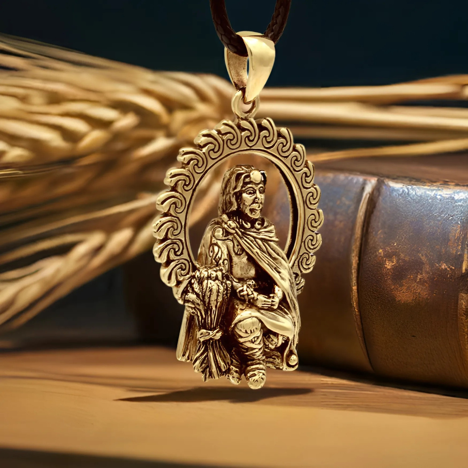 Celtic Pagan and Wiccan Jewelry : Lugh Pagan God Pendant, Celtic Pagan Necklace, Bronze Wiccan Jewelry | Yule Gift Idea