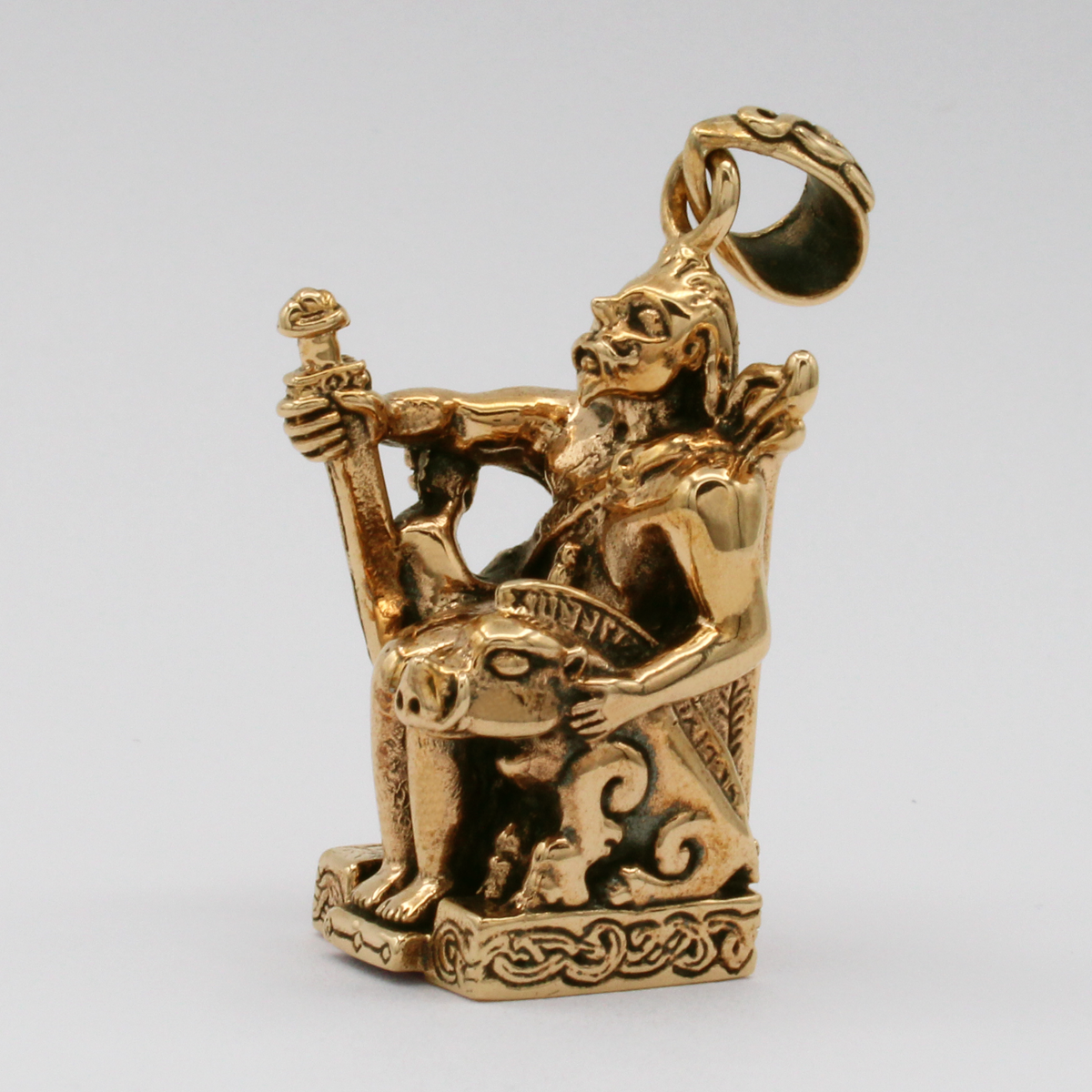 Bronze Norse Freyr God of Harvest Pendant