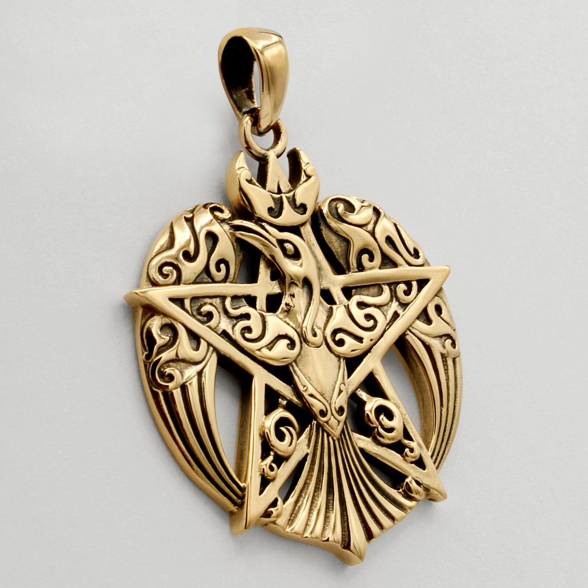 Norse Pagan Necklace | Odin Raven Pentagram Pendant | Yule Gift Idea for Men | Witch