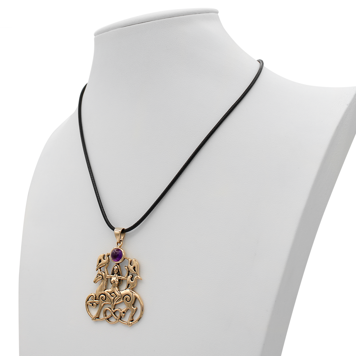 Bronze Rhiannon Pendant with Amethyst