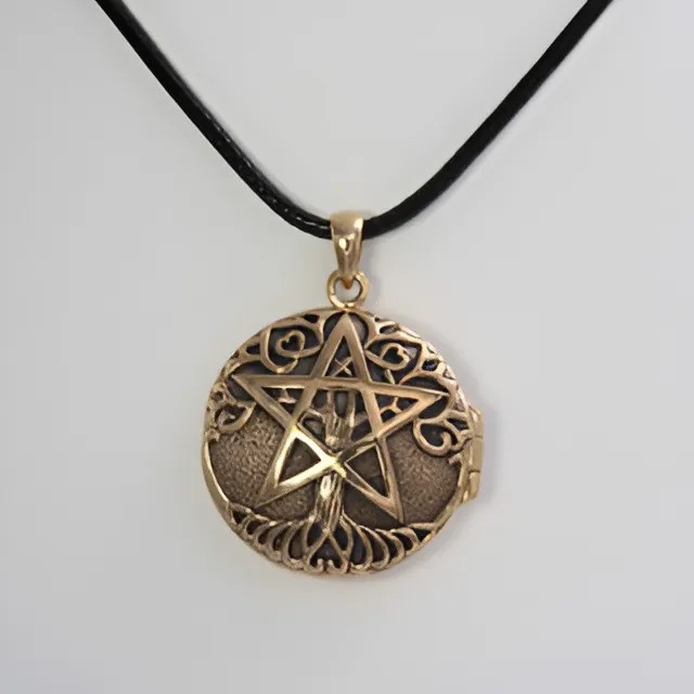 Bronze Witchcraft Spell Locket Pagan Witchcraft Jewelry Wiccan Gift Magick Jewelry Petition Magic Ritual Tool
