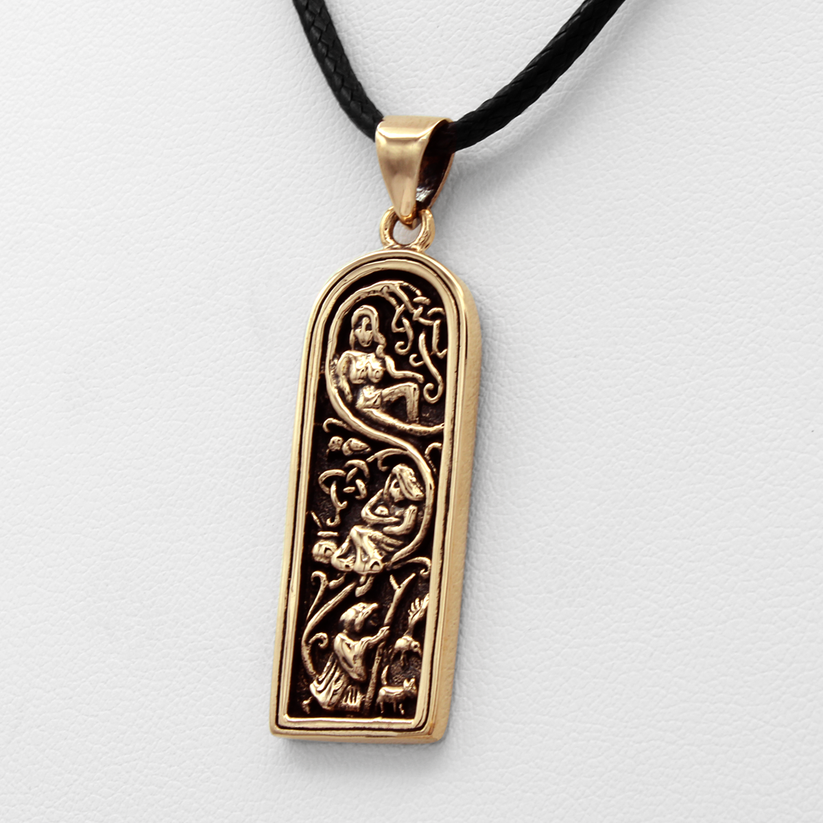 Bronze Maiden Mother & Crone Pendant Goddess | Wiccan Necklace & Samhain Jewelry
