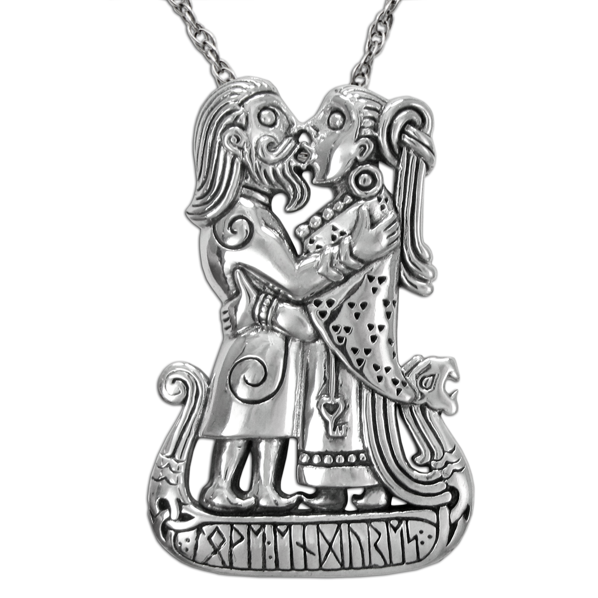 Viking Kiss Norse Pagan Jewelry Sterling Silver Pendant