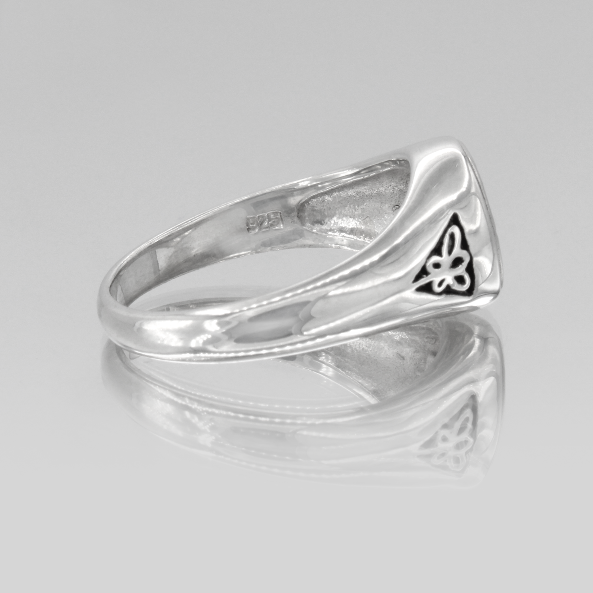 Tree Pentacle Pentagram .925 Sterling Silver Signet Ring