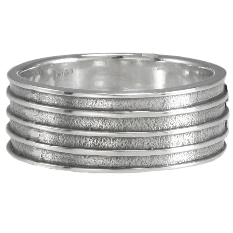 Silver Triple Moon Goddess Pentacle Ring