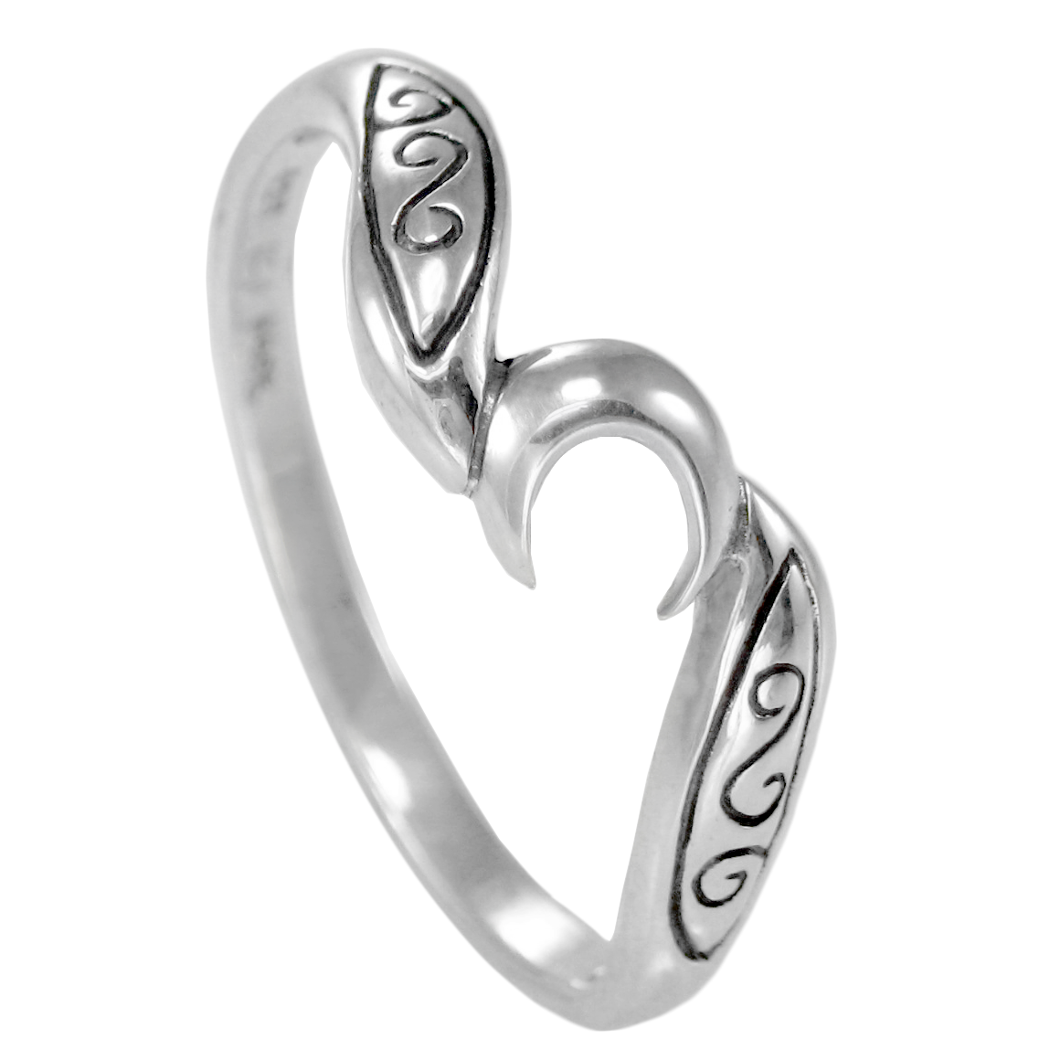 Sterling Silver Crescent Moon Goddess Ring