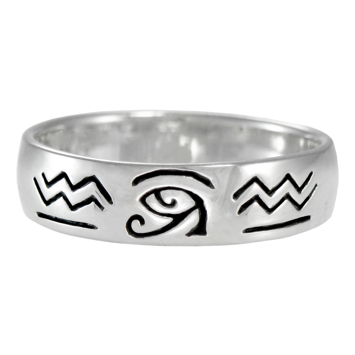 Silver Eye of Horus Ra Udjat Egyptian Ring
