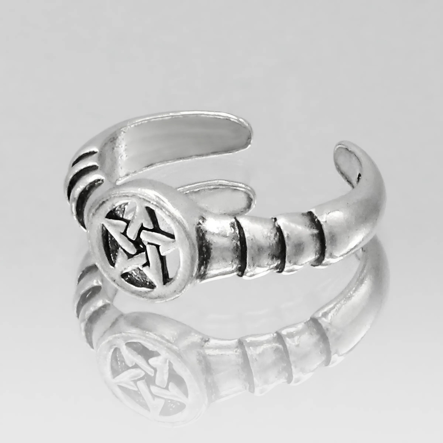 Pentacle Midi Toe Knuckle or Pinky Ring Wiccan Gift Pentagram