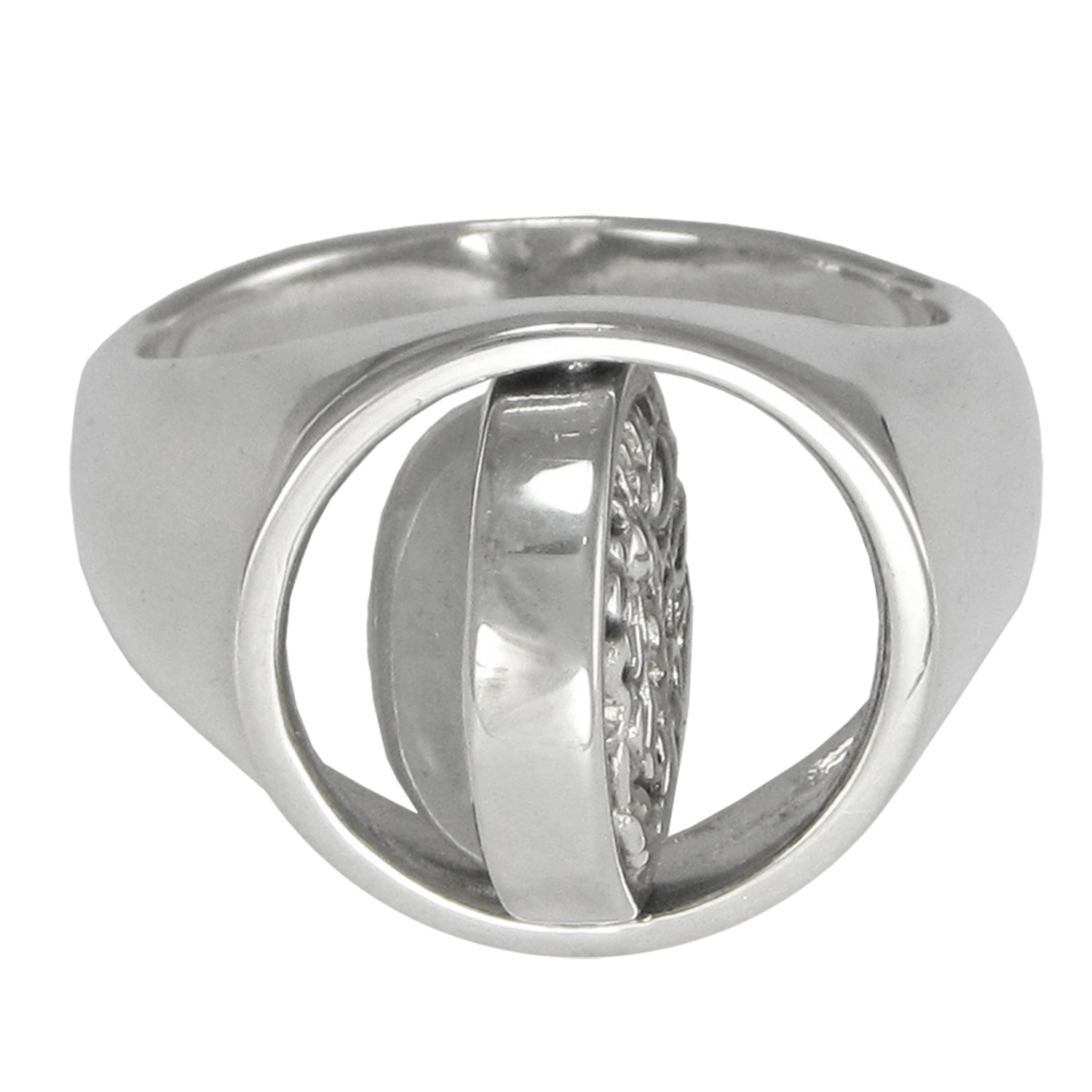Sterling Silver Flip Ring World Tree of Life Ring with Sun