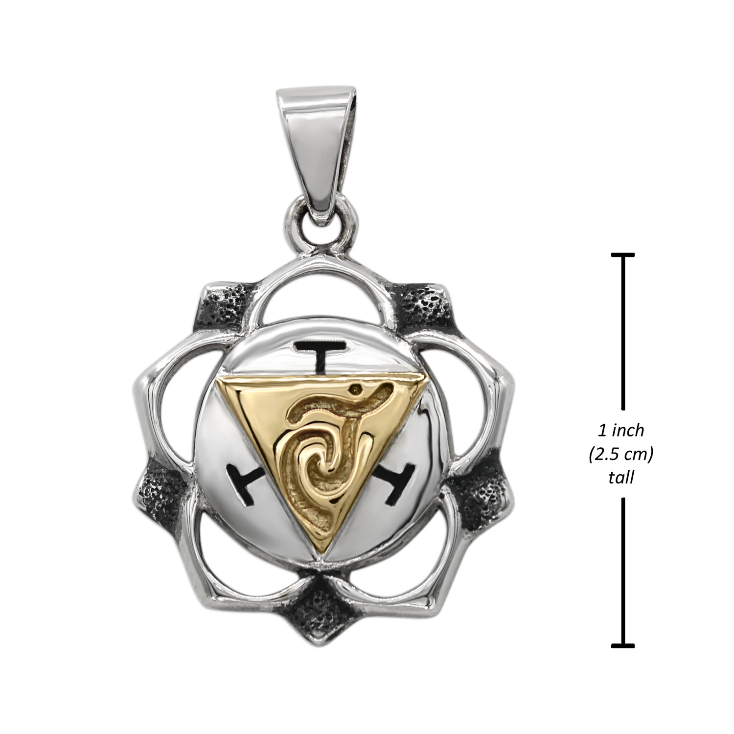 Chakra pendant featuring the Manipura symbol, designed in high-quality sterling silver for everyday wear