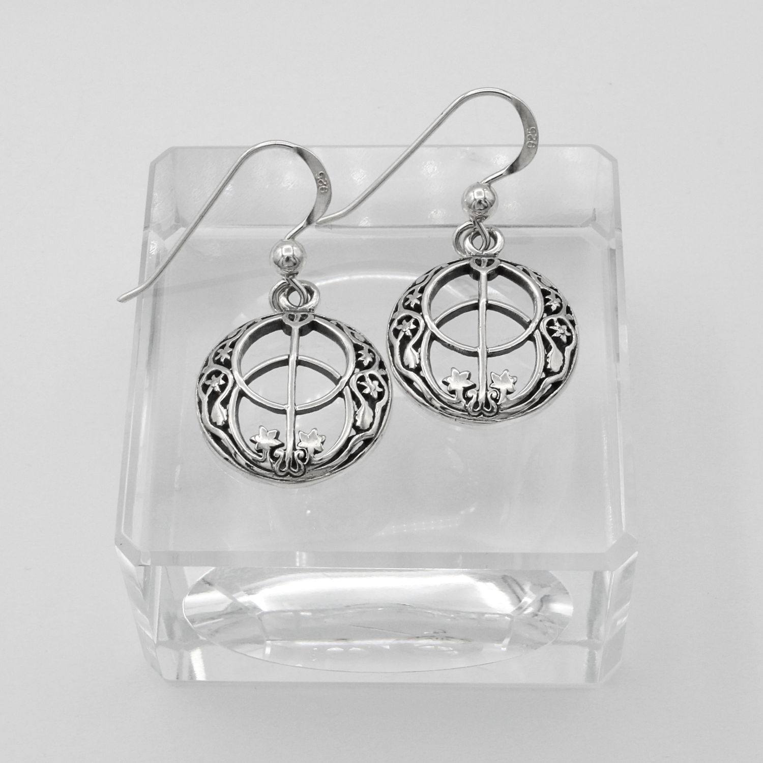 Avalon Goddess Jewelry Sterling Silver Chalice Well Symbol Earrings