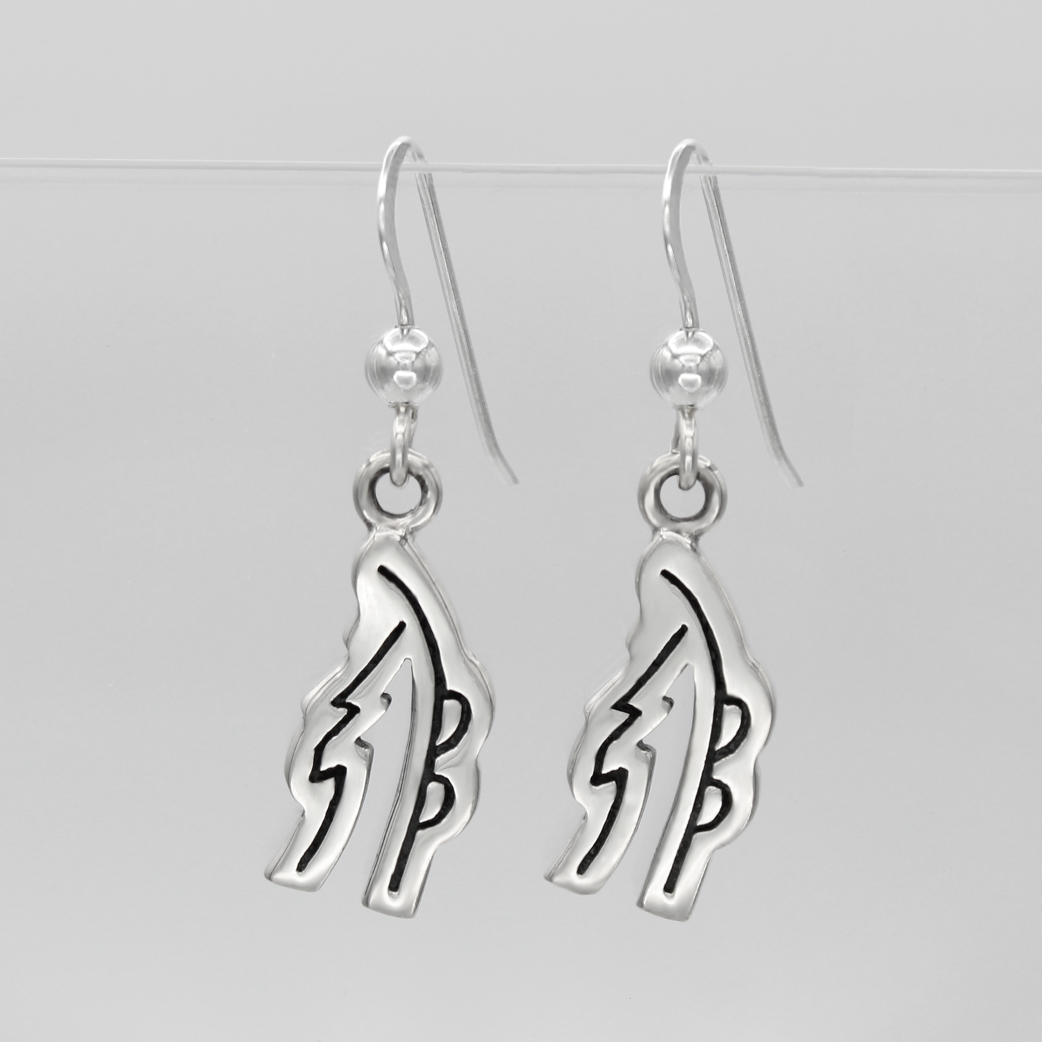Womens Spiritual Wellness Gift Sterling Silver Reiki Symbol Drop Earrings