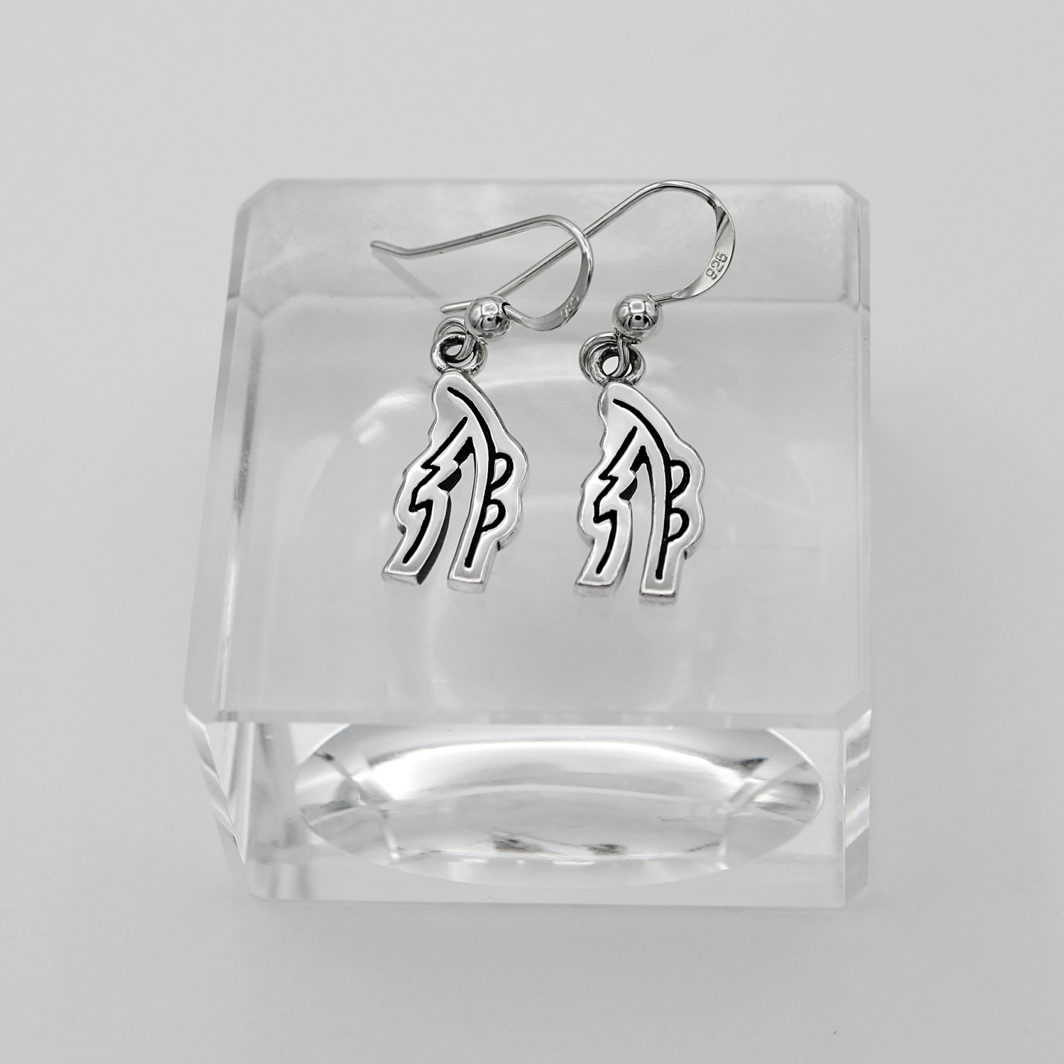 Reiki Emotional Wellness Jewelry Sterling Silver Sei Hei Ki Symbol Earrings