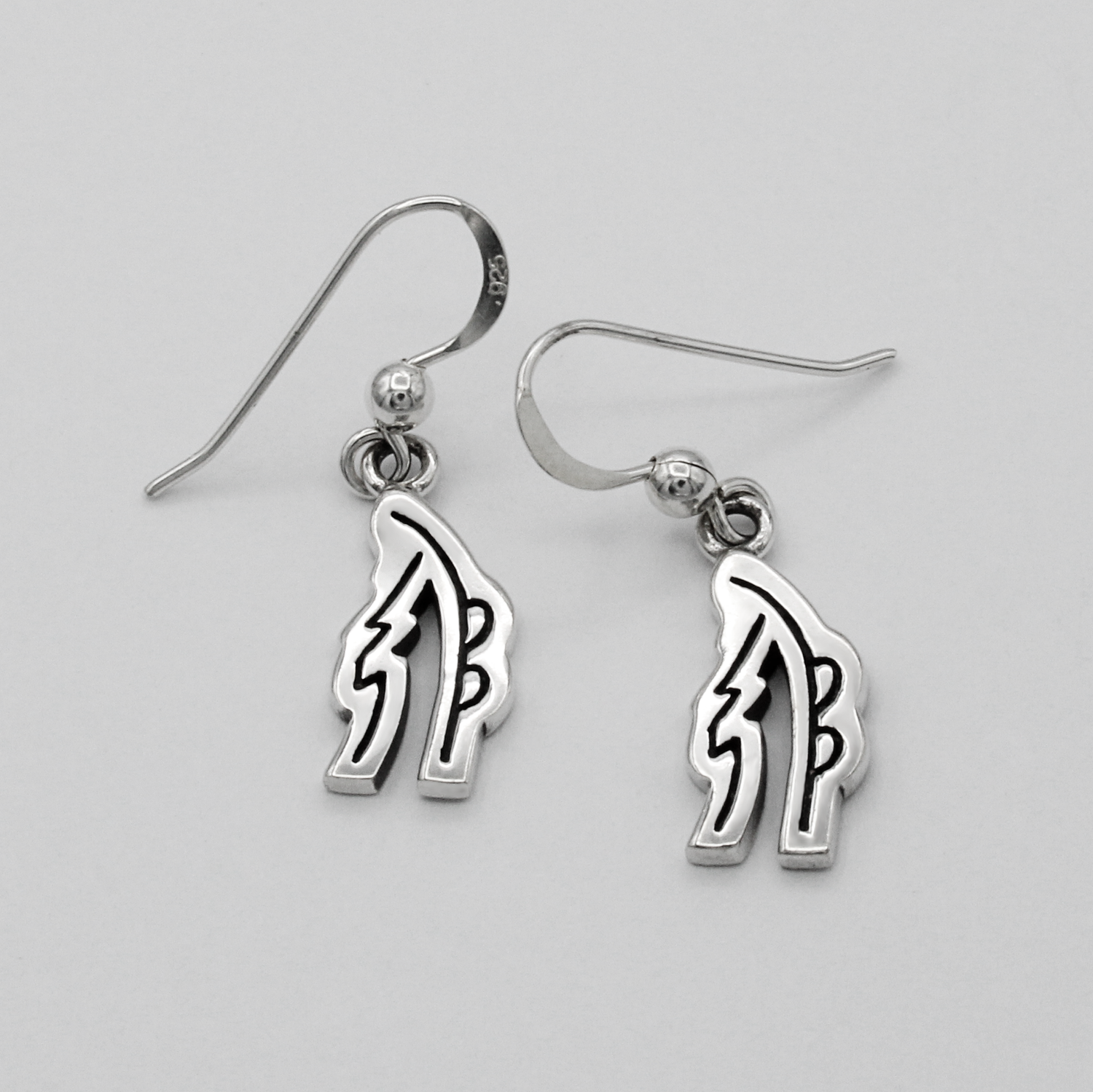 .925 Sterling Silver Reiki Symbol Earrings Sei Hei Ki Design