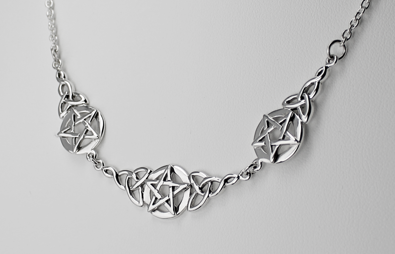 Sterling Silver Celtic Knot Triquetra Pentacle Necklace | Shop The Witchcraft, Witch, & Wiccan Store for Witch Pentagram Necklaces & Yule Gifts