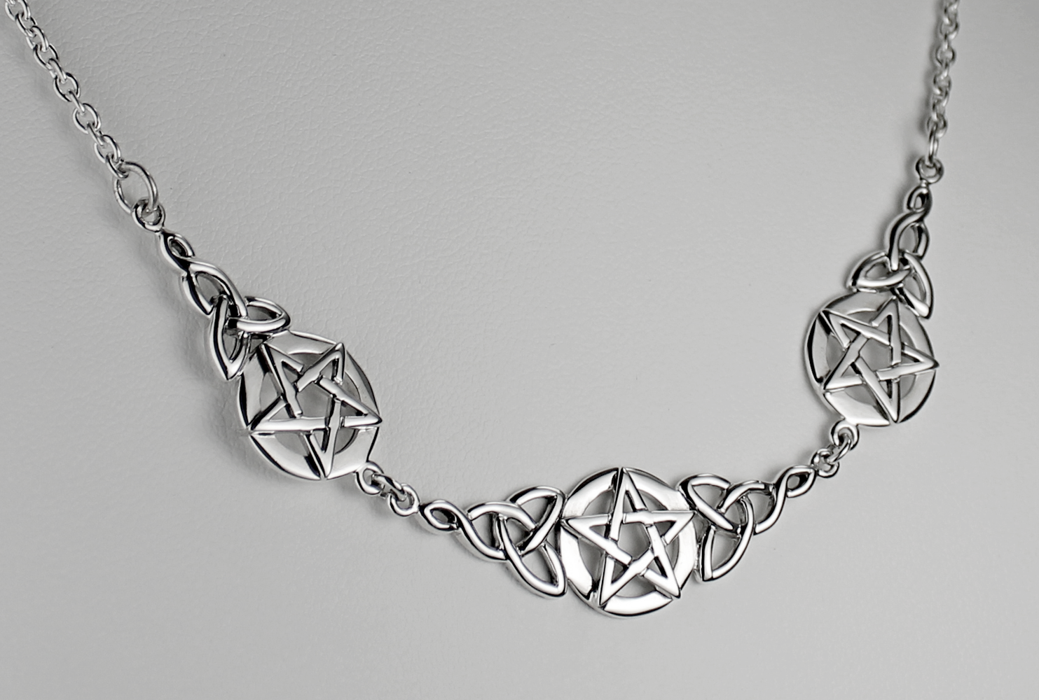 Sterling Silver Celtic Knot Triquetra Pentacle Necklace | Shop The Witchcraft, Witch, & Wiccan Store for Witch Pentagram Necklaces & Yule Gifts