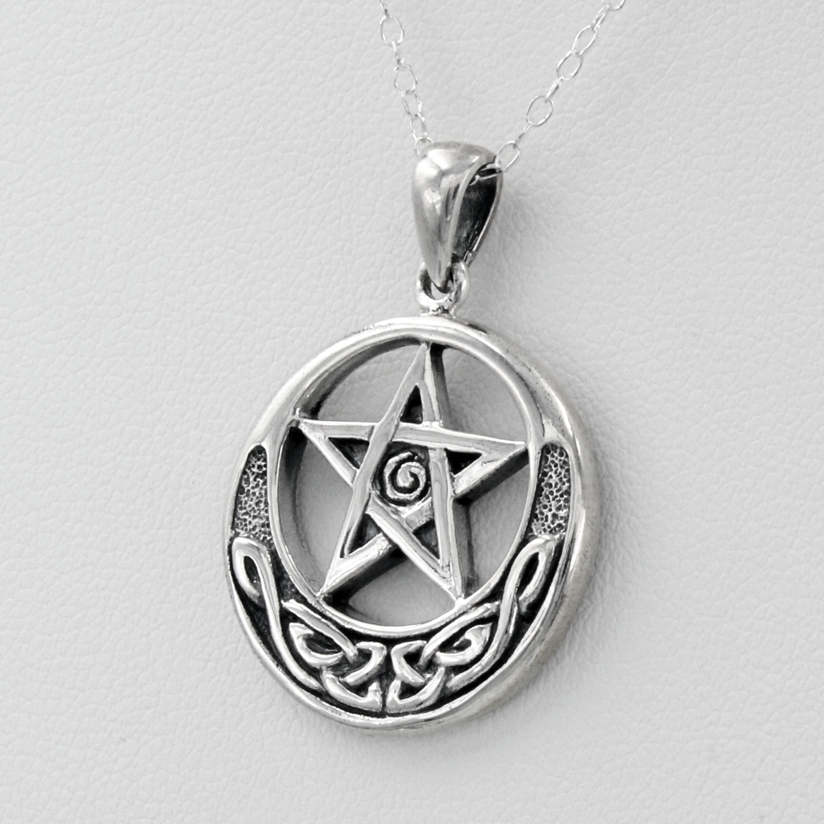 Celtic Knot Pentacle Necklace Pagan Jewelry Witch Star Amulet Wicca Charm