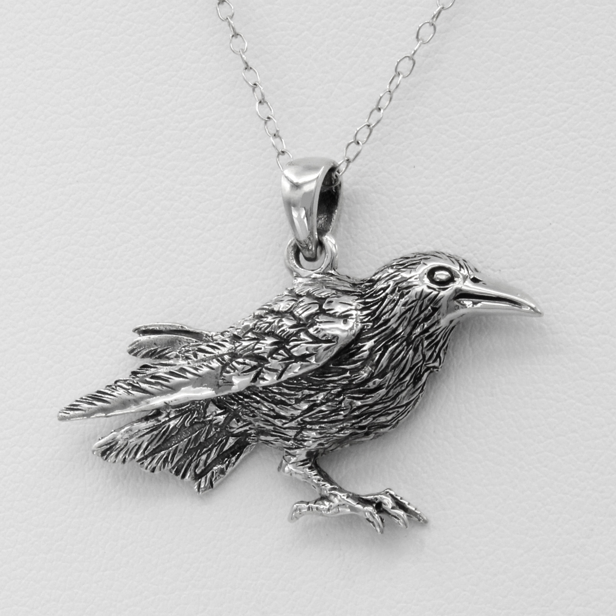 The Raven Necklace | Spirit Animal Pendant | Wiccan Jewelry | Sterling Silver Pendant  |  Samhain Jewelry for ritual use