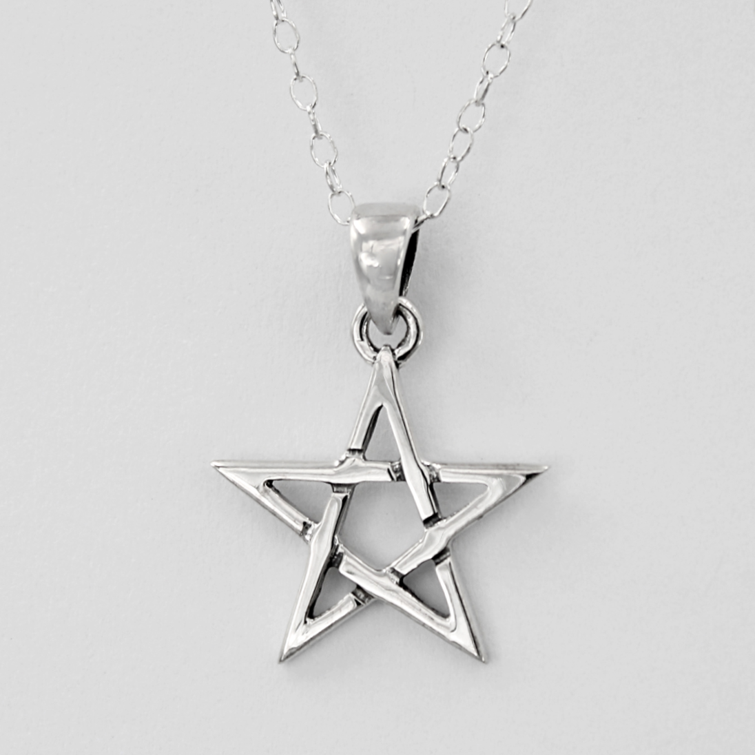 Small Sterling Silver Pentagram Pendant | Witch Jewelry | pagan necklace