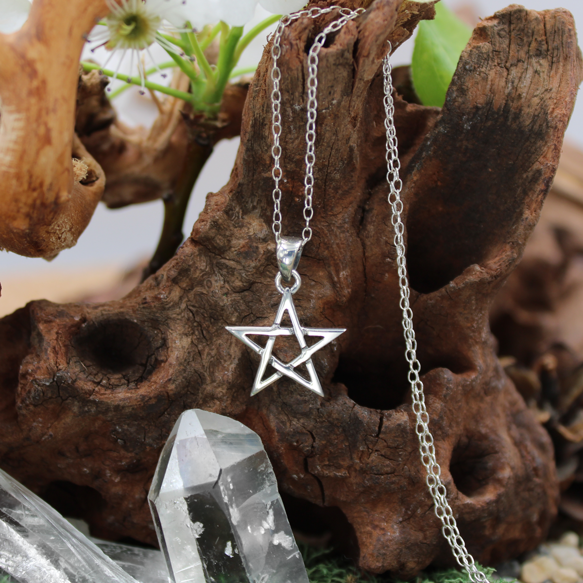 Witch Star Necklace Pentagram Jewelry Wiccan Charm Pendant