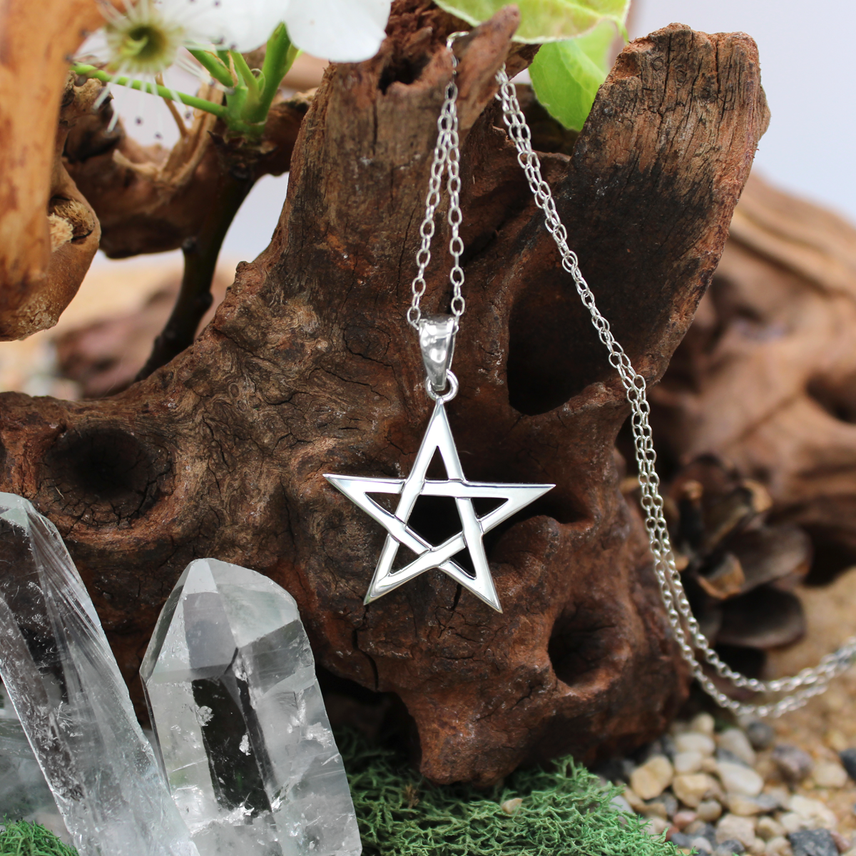 Witch Star Necklace Pentagram Jewelry Wiccan Charm Pendant