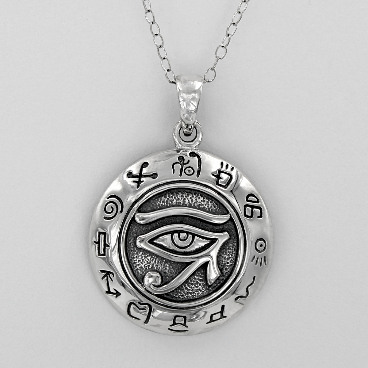 Silver Egyptian Eye Of Horus Pendant