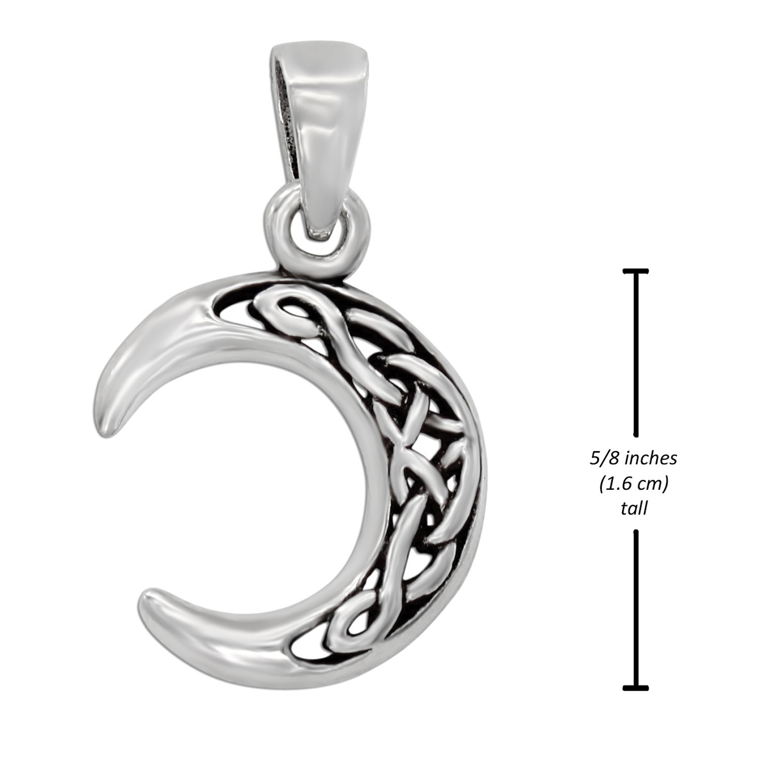 Small Celtic Moon Pendant Measurement 0.62 inches (16 mm) tall