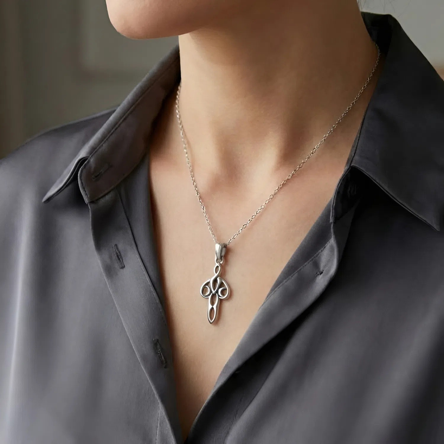 moon goddess pendant pagan witch jewelry sterling silver necklace