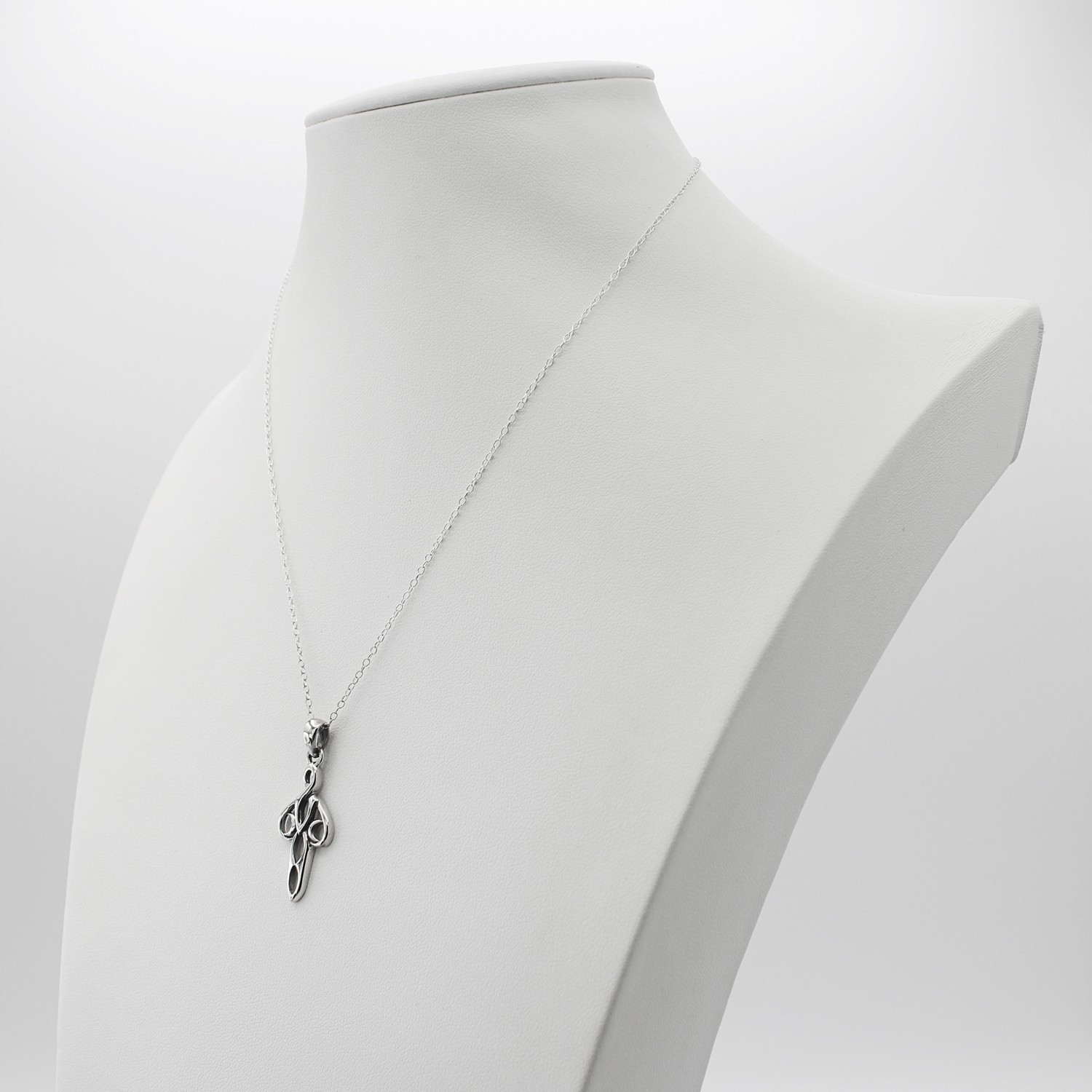 Modern abstract silver moon goddess wiccan pendant necklace chain