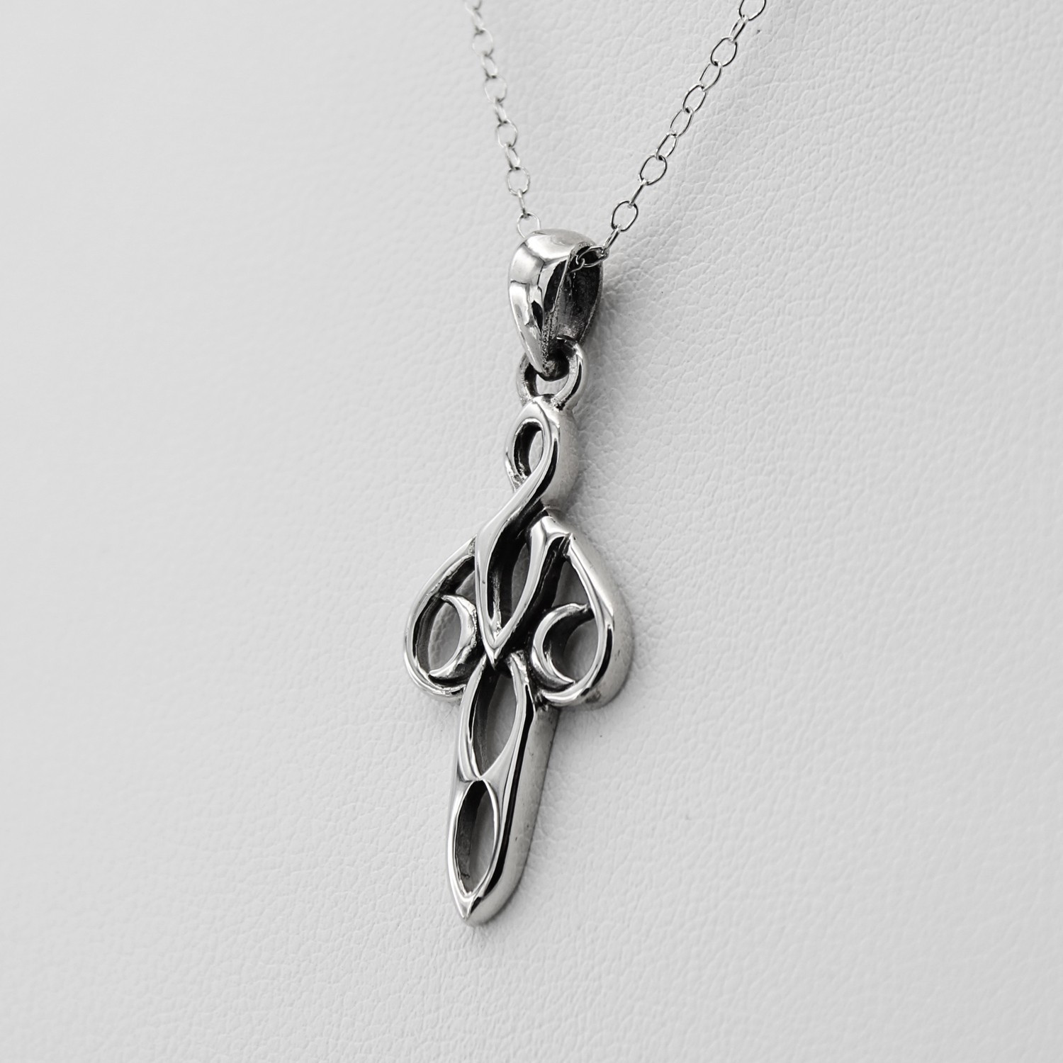 Modern witch jewelry sterling silver crescent moon goddess necklace